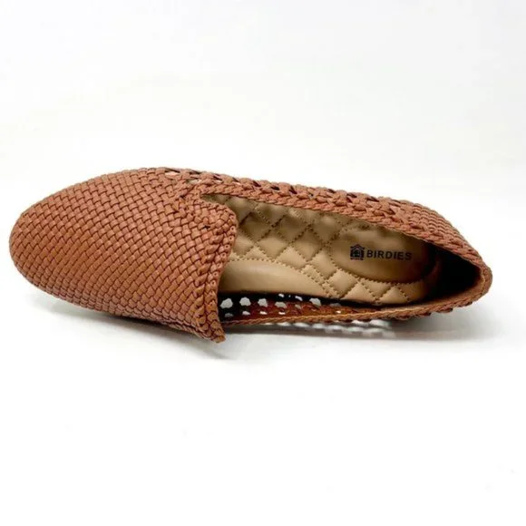 Birdies The Starling Cognac Woven Womens Vegan Leather Slip On Flats Loafers 9.5 - Picture 4 of 6